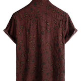Chemise en Coton à Fleurs Rétro Boho pour Hommes