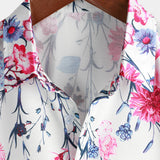 Chemises à Fleurs en Coton pour Hommes, T-shirt d'Été à Motif Floral et à Manches Courtes
