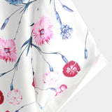 Chemises à Fleurs en Coton pour Hommes, T-shirt d'Été à Motif Floral et à Manches Courtes