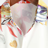 Chemise d'Été en Coton pour Homme à Fleurs, Manches Courtes, Avec Boutons, Pour les Vacances