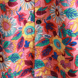 Chemise Hawaïenne pour Homme en Coton à Fleurs Roses à Manches Courtes pour l'Été