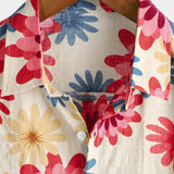 Chemise en Coton pour Homme à Fleurs de Marguerite pour l'Été, la Plage et les Vacances, Manches Courtes, Style Hawaïen