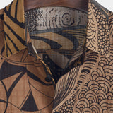 Chemise pour Homme en Coton Style Rétro Vintage avec Boutons pour Vacances à la Plage à Manches Courtes