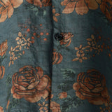 Chemise d'Été Bleue en Coton avec Motif Floral Rétro pour Hommes
