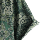 Chemise pour Homme en Coton à Motif Floral Rétro Paisley, Verte, Manches Courtes