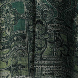 Chemise pour Homme en Coton à Motif Floral Rétro Paisley, Verte, Manches Courtes