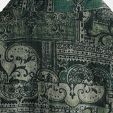 Chemise pour Homme en Coton à Motif Floral Rétro Paisley, Verte, Manches Courtes
