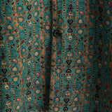 Chemise Vintage en Coton pour Homme avec Motif Paisley des Années 70, Verte, Boho, Rétro, Tribal, à Manches Courtes
