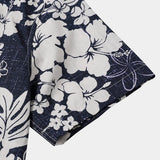 Chemise Vintage à Manches Courtes pour Hommes avec Motif Floral de l'Île