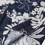Chemise Vintage à Manches Courtes pour Hommes avec Motif Floral de l'Île