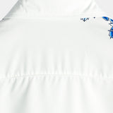 Chemise Casual à Manches Courtes en Coton avec Boutons pour Hommes en Bleu avec Motif Floral