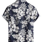 Chemise Vintage à Manches Courtes pour Hommes avec Motif Floral de l'Île