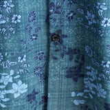 Chemise Retro en Coton Casual à Manches Courtes avec Poche Fleurie en Couleur Bleue pour Hommes