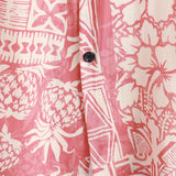 Chemise à Manches Courtes en Coton de Style Hawaïen avec Motif Floral Rose pour Hommes