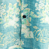 Chemise en coton à manches courtes avec motif floral hawaïen vintage pour hommes