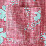 Chemise en Coton Style Hawaïen à Manches Courtes pour Hommes en Motif Floral Rouge