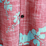 Chemise en Coton Style Hawaïen à Manches Courtes pour Hommes en Motif Floral Rouge