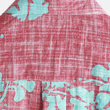 Chemise en Coton Style Hawaïen à Manches Courtes pour Hommes en Motif Floral Rouge