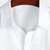 Chemise à Manches Courtes en Coton avec Poches sur la Poitrine pour Hommes
