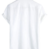 Chemise à Manches Courtes en Coton avec Poches sur la Poitrine pour Hommes