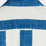 Chemise Casual Homme à Manches Courtes à Rayures Verticales Bleues en Coton Vintage