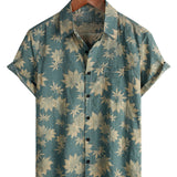 T-shirt d'été pour homme en coton avec motif de feuille d'érable