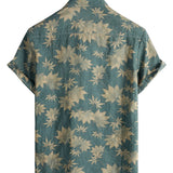 T-shirt d'été pour homme en coton avec motif de feuille d'érable