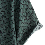 Chemise en Coton pour Hommes pour les Vacances à Manches Courtes Verte avec Boutons