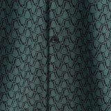 Chemise en Coton pour Hommes pour les Vacances à Manches Courtes Verte avec Boutons