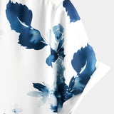 Chemise d'Été Masculine à Motif Floral en Coton à Manches Courtes