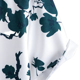 Chemise d'Été Masculine à Motif Floral en Coton à Manches Courtes