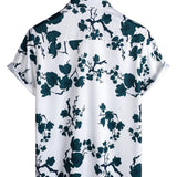 Chemise d'Été Masculine à Motif Floral en Coton à Manches Courtes