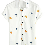 Chemise en Coton d'Été à Manches Courtes pour Hommes, Boutons, Plage, Vacances