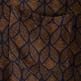 Chemise à Manches Courtes en Coton avec Poche au Motif Géométrique Rétro en Couleur Marron pour Hommes