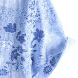 Chemise Rétro en Coton à Manches Courtes avec Motif Floral Bleu pour Hommes