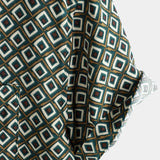 Chemise Casual à Manches Courtes avec Motif Géométrique pour Hommes
