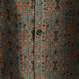 Chemise pour Homme en Coton de Style Vintage avec Motif Paisley des Années 70 avec Boutons Bruns dans un Style Boho Retro Tribal, Manches Courtes