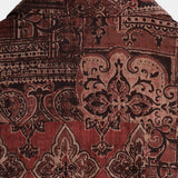 Chemise en Coton pour Homme au Style Rétro avec Motif Floral Paisley, avec Boutons, Vintage, pour les Vacances, Style Occidental, Marron, Manches Courtes