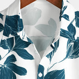 Chemise Décontractée en Coton à Fleurs pour Hommes, avec Boutons et Manches Courtes, Idéale pour des Vacances à la Plage