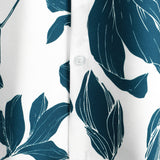 Chemise Décontractée en Coton à Fleurs pour Hommes, avec Boutons et Manches Courtes, Idéale pour des Vacances à la Plage