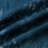Chemise Casual à Manches Courtes en Coton avec Motif Floral Aquarelle en Couleur Bleue pour Hommes
