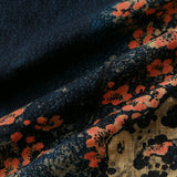 Chemise Casual à Manches Courtes en Coton avec Motif Floral Abstrait de Couleur Marine pour Hommes