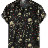 Chemise Hawaïenne en Coton Style Punk Rock pour Hommes