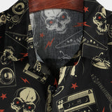 Chemise Hawaïenne en Coton Style Punk Rock pour Hommes