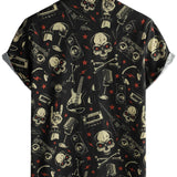 Chemise Hawaïenne en Coton Style Punk Rock pour Hommes