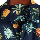 Chemise Hawaïenne à Manches Courtes en Coton avec Motif Ananas pour Hommes