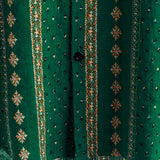 Chemise à Manches Courtes en Coton Vintage des Années 70 avec Rayures Vertes pour Hommes
