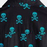 Chemise en Coton d'Été à Manches Courtes pour Hommes avec Motif de Crâne Punk Rock