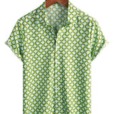 Chemise Verte pour Homme à Manches Courtes en Coton pour l'Été