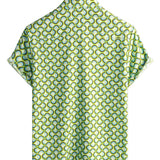Chemise Verte pour Homme à Manches Courtes en Coton pour l'Été